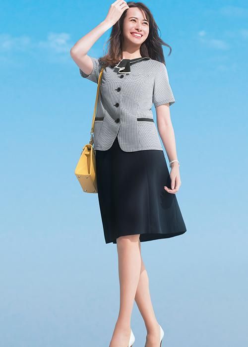 【新品タグ付き】カーシーカシマ 事務服 11号 オーバーブラウス フレアスカート ESS622（カーシーカシマ）｜事務服