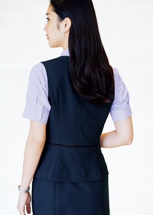 ボンマックス／事務服 ジャケット スカート 上下セット グレイ×パープル 15号 ボンマックス／事務服 ジャケット スカート 上下セット グレイ