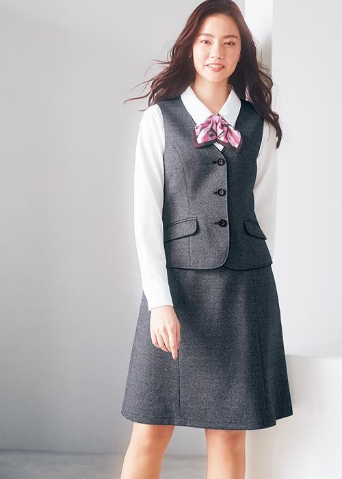 事務服】2スカート付ベストスーツ（ベスト+2タイトスカート