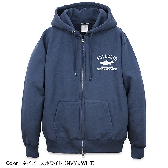 GREAT FISH HOODIE ZIP UP［TROUT］ -グレートフィッシュフーディー  ジップアップ（トラウト）｜FULLCLIP-フルクリップ Online Shop