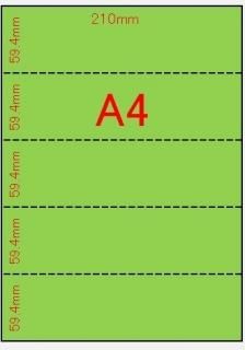5分割のB ミシン目工房＞5分割～10分割(上質紙、色上質紙、コピー用紙など）