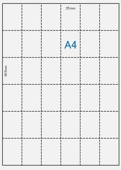 別注品 上質紙 A4 110k特厚口 36分割(ヨコ5本縦5本) 500枚 - ミシン目工房