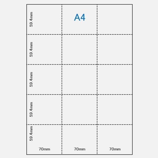別注品 コピー用紙 三菱PPC用紙N A4 64g 15分割(ヨコ4本縦2本) 2500枚