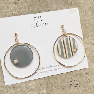 Circle bi-color hoop pierce/earring