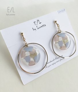 Marble hoop pierce/earring