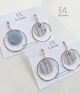 Stripe big hoop pierce/earring