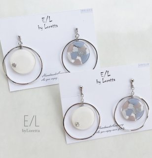 Marble hoop pierce/earringSILVER