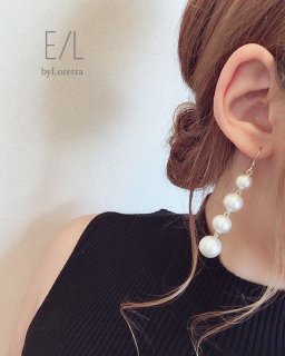 4Ϣ Cotton pearl pierce/earring