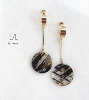 Modern circle stick pierce/earring