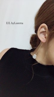 øpearl silver white chain pierce/earring