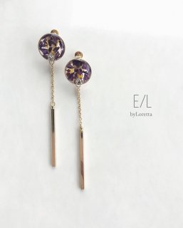 Flower chain stick pierce/earring(Purple)