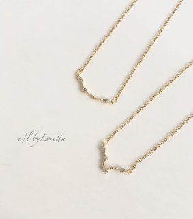 星座 crystal necklace (みずがめ座/うお座)