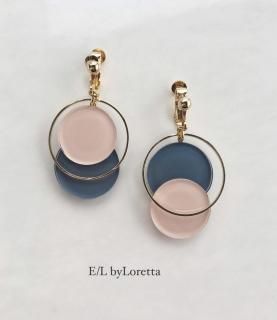 Asymmetry color pallet pierce/earring(GraishblueBeige)