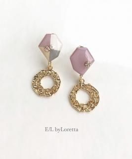 4Color Braided hoop pierce/earring(Purple)