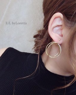  cross circle pierce/earring