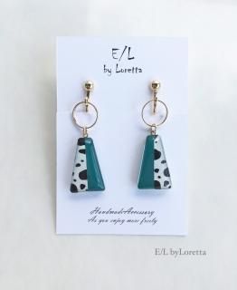 Animal bi-color hoop pierce/earring(Green)