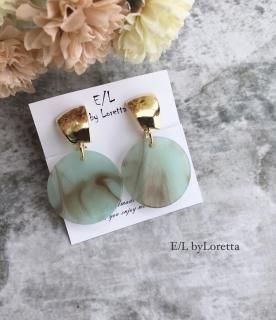 Marble gold plate pierce/earring