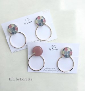 (2)Multicolor circle hoop pierce/earring