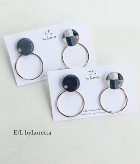 (2)2way Mix color hoop pierce/earring