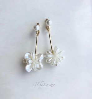 Shell flower stick pierce/earring