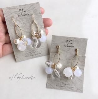 Clear gradation bubble pierce/earring