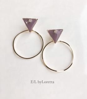 Triangle bighoop pierce/earring(Purple)