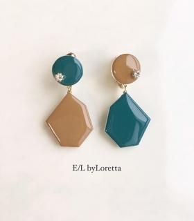 Color Asymmetry KAKERA pierce/earring(GreenMustard)