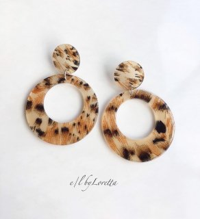 Leopard hoop pierce/earring