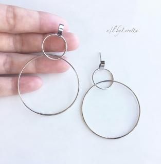 Silver w hoop pierce