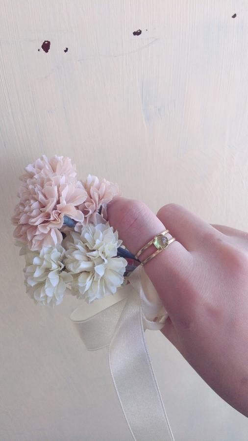 ペリドット 真鍮 w line Ring - E/L by Loretta ペリドット 真鍮 w line Ring - E/L by Loretta