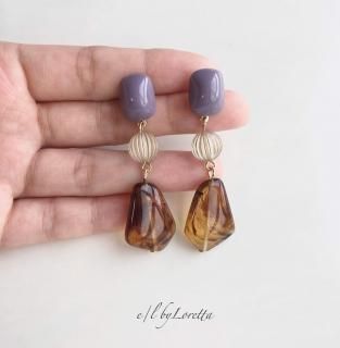 Bekkou 3Ϣ pierce/earring(Purple)