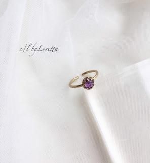 アメジスト 真鍮 design Ring