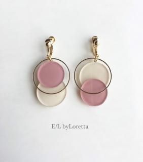 Asymmetry color pallet pierce/earring(IvoryPink)