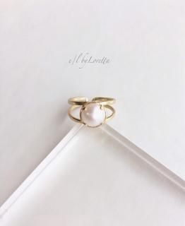 淡水パール 真鍮 w line Ring