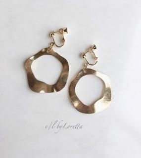  wave hoop pierce/earring