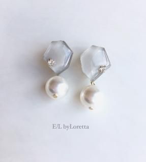 KAKERA pearl pierce/earring (Beige) 
