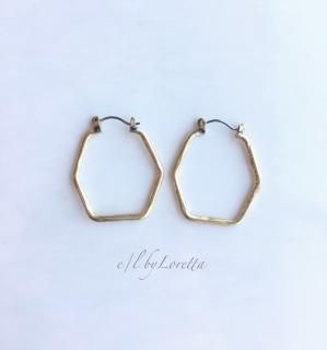  hexagon hoop pierce