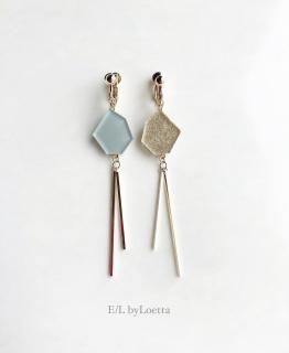 Asymmetry KAKERA w stick pierce/earring(Mint  Gold)