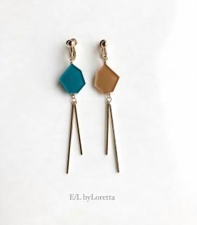 Asymmetry KAKERA w stick pierce/earring(Green  Mustard)