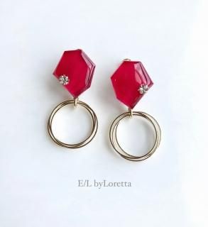 KAKERA triple hoop pierce/earring(Red)