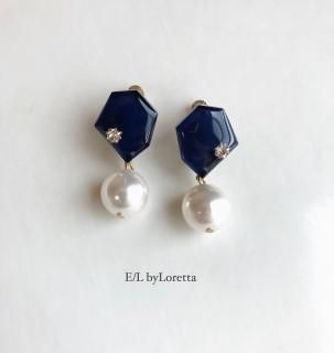 KAKERA pearl pierce/earring (Navy) 