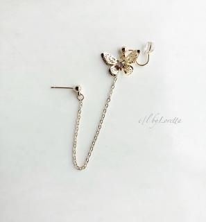 Butterfly chain ear cuff pierce