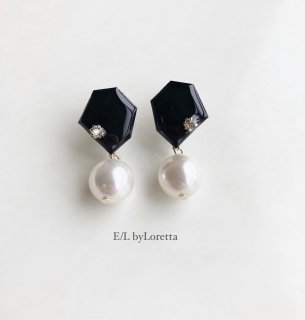 KAKERA pearl pierce/earring (Black) 