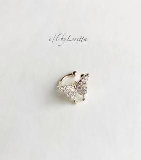 Butterfly crystal ear cuff