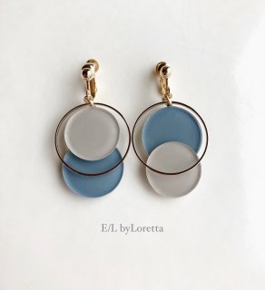 Asymmetry color pallet pierce/earring(BeigeBlue)