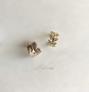 Metal leaf & wing ear cuff