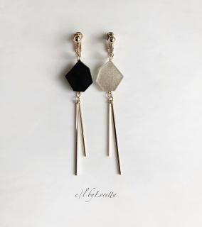 Asymmetry KAKERA w stick pierce/earring(Black  Gold)