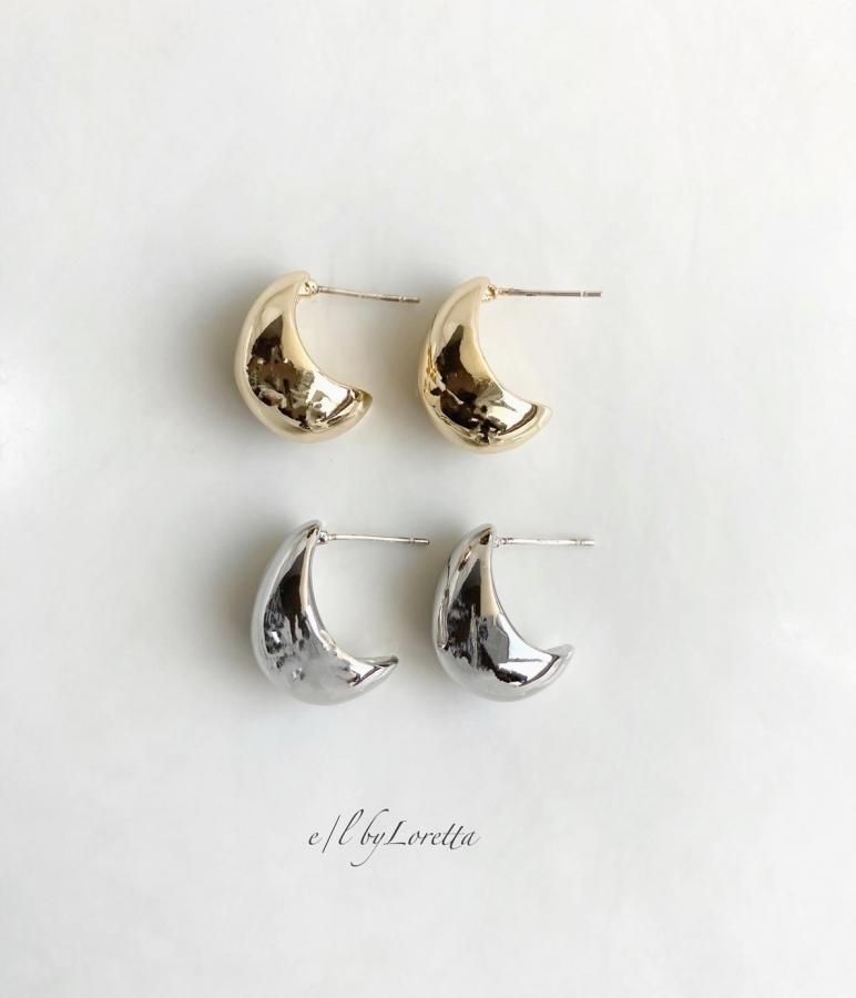 全2色)Metal beans drop pierce - E/L by Loretta