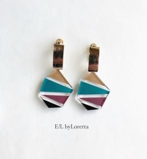 Stick gold plate KAKERA art pierce/earring(Mustard)