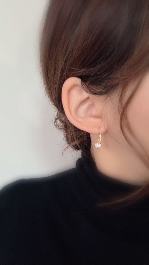 14kgf CZ Heart pierce/earring - E/L by Loretta